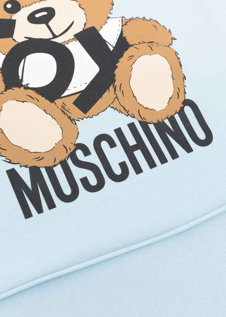 Moschino Kids Coperta Celeste con Stampa Toy per Neonati