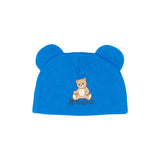 Moschino Kids Cappello Blu Navy con Stampa Teddy per Neonati