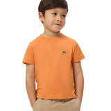 Lacoste Kids T-Shirt Arancione con Ricamo Logo Unisex