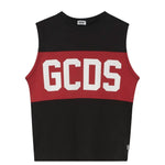 Gcds Kids Canotta Nero con Banda Rossa Logata Unisex