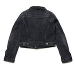 Diesel Kids Giubbino Denim Nero con Oval D per Bambine