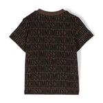 Moschino Kids T-Shirt Neonato Marrone con Logo All-over
