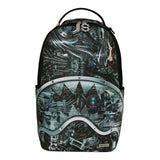 Sprayground Kids Zaino Think On It Unisex Grigio e Nero con Stampa Meccanica Robot e Shark Mouth