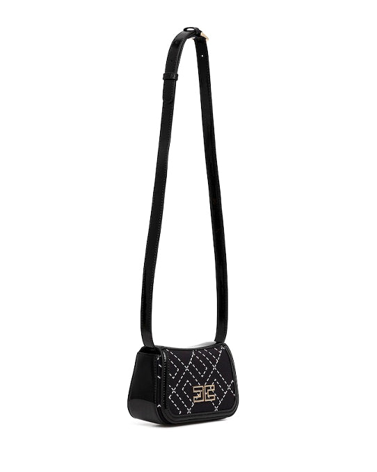 Elisabetta Franchi La Mia Bambina Borsa a Tracolla Nero con Logo Geometrica per Bambine