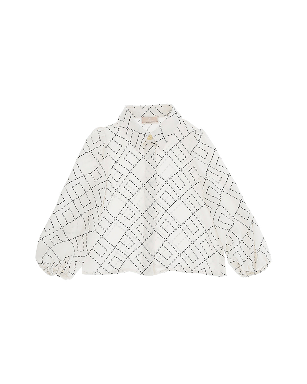 Elisabetta Franchi La Mia Bambina Camicia Panna con Logo Geometrico per Neonate