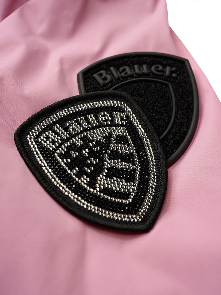 Blauer Kids Giacca a Vento Rosa con cappuccio in Nylon per Bambine