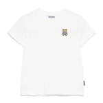 Moschino Kids T-Shirt Panna con Ricamo Teddy per Bambini