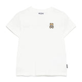 Moschino Kids T-Shirt Panna con Ricamo Teddy per Bambini