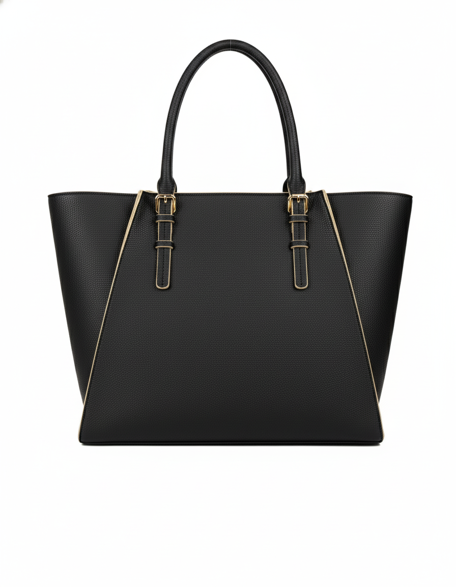 Msgm Kids Borsa Nera con Maxi Logo a Contrasto per Bambine