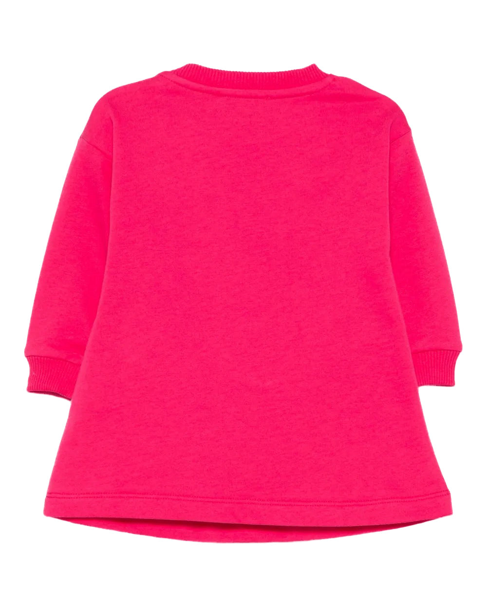 Moschino Kids Abito in Felpa Lampone con Logo per Neonate