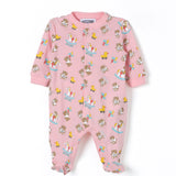 Moschino Kids Tutina Rosa con Stampa Grafica Teddy Bear All-over
