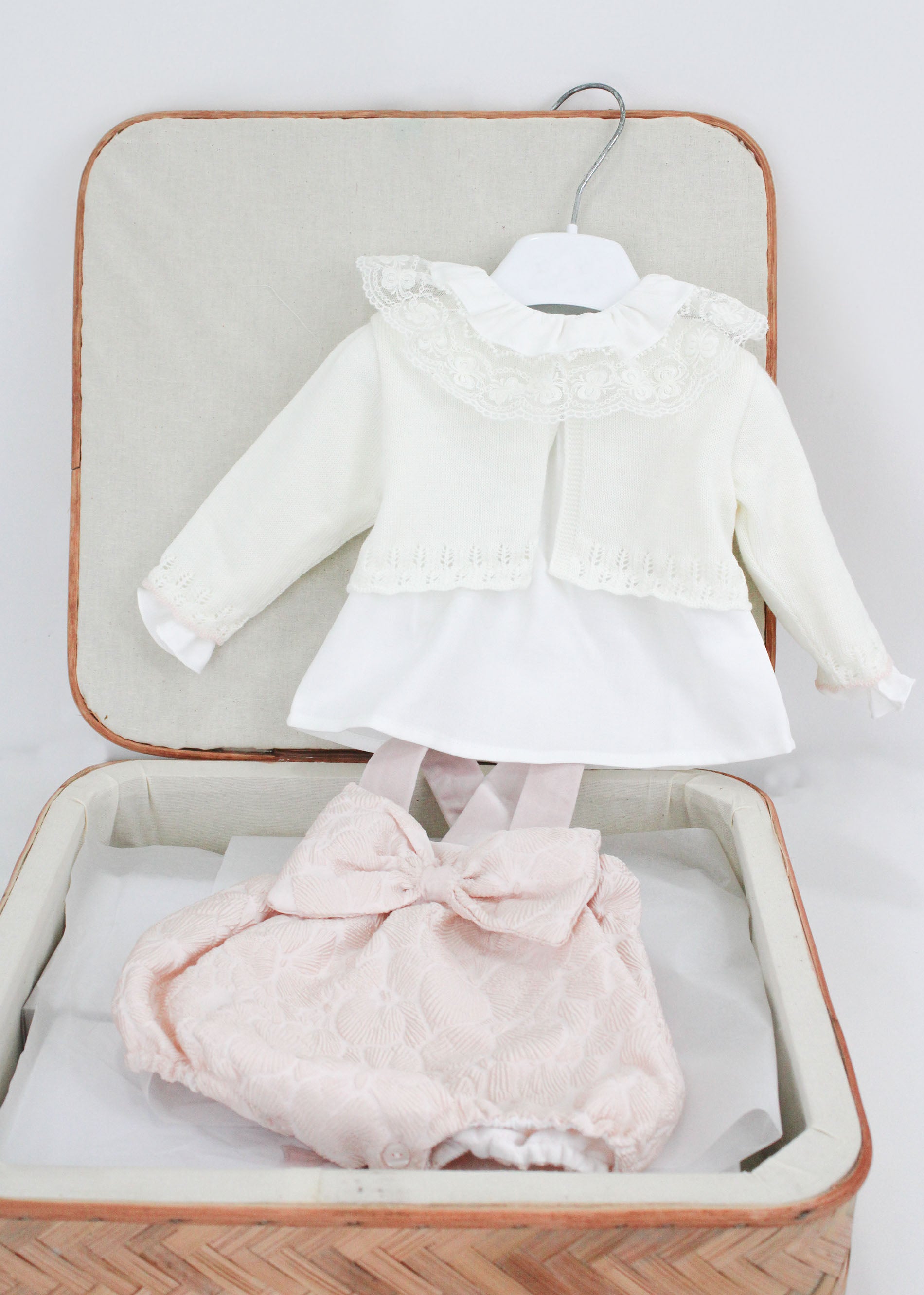 Marlù Completo Vaniglia/Rosa per Neonate