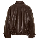 Maison Margiela Kids Giacca in Pelle Marrone Scuro Unisex