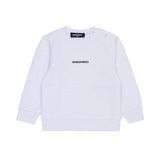 Dsquared2 Kids Felpa Bianco con Bottoni lato Spalla per Neonati