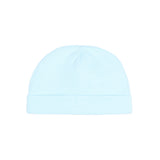 Moschino Kids Cappellino Celeste in Cotone con Stampa Teddy Bear e Logo per Neonati