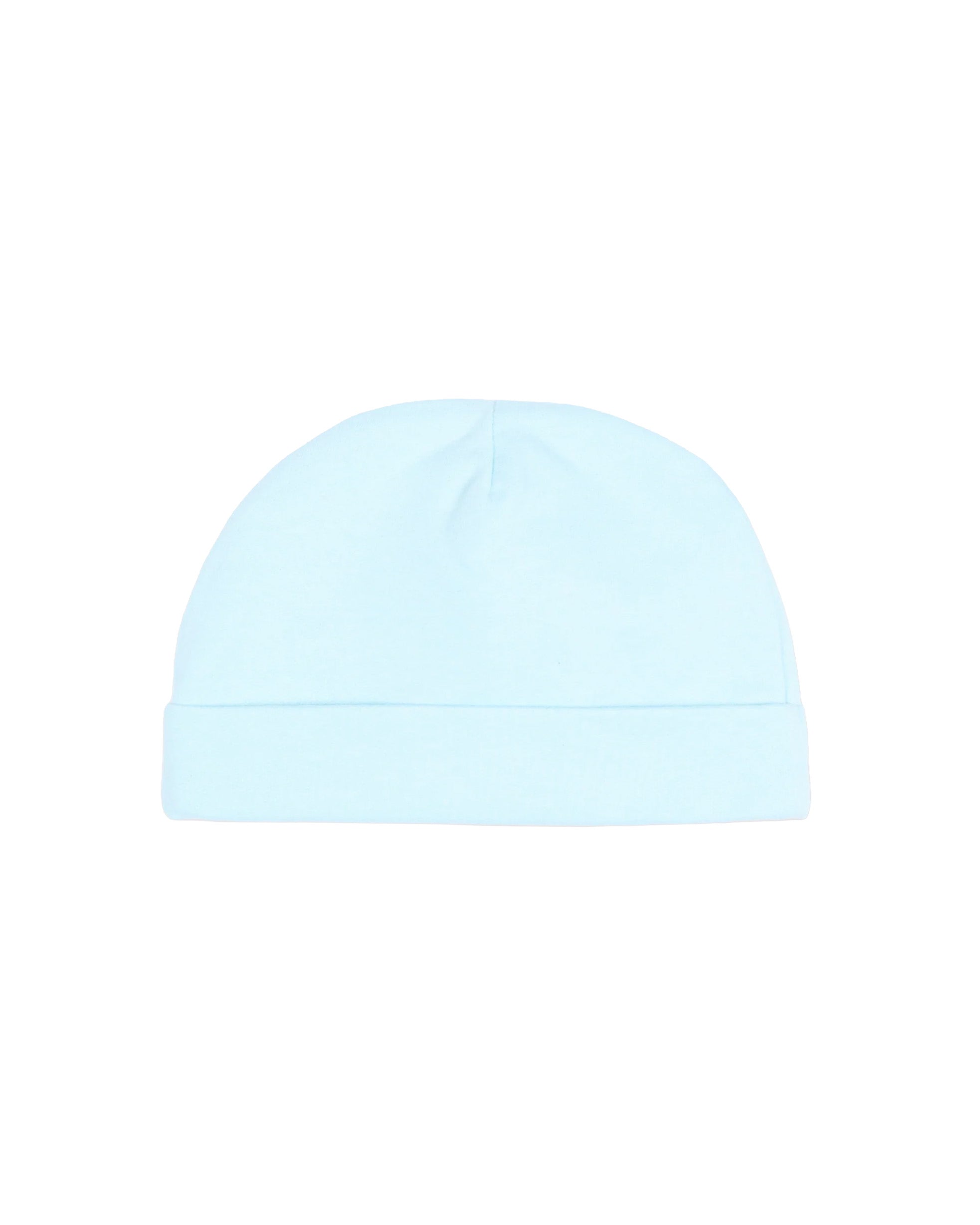 Moschino Kids Cappellino Celeste in Cotone con Stampa Teddy Bear e Logo per Neonati