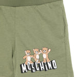 Moschino Kids Short Verde con Logo Teddy Bear per Neonati
