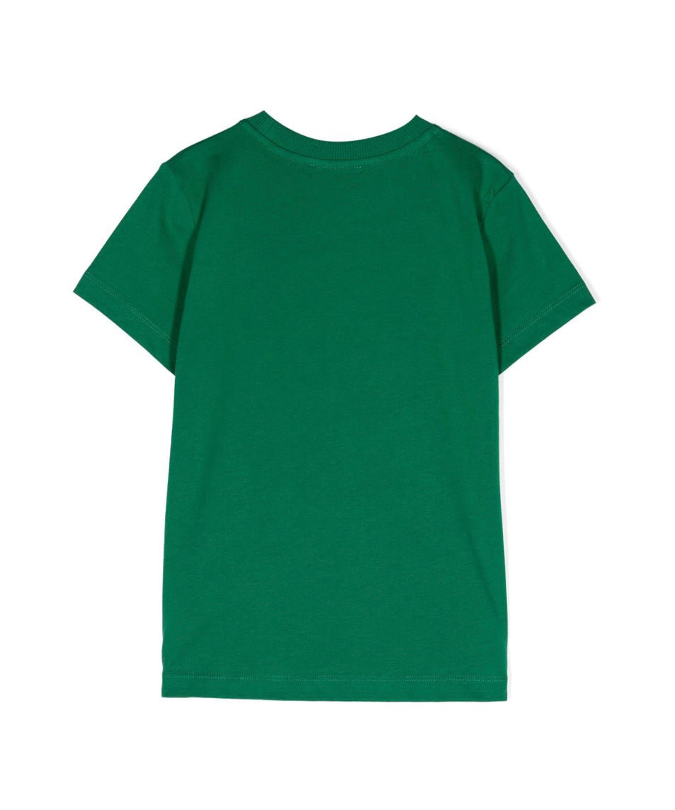 Moschino Kids T-shirt Verde con Ricamo (retro)
