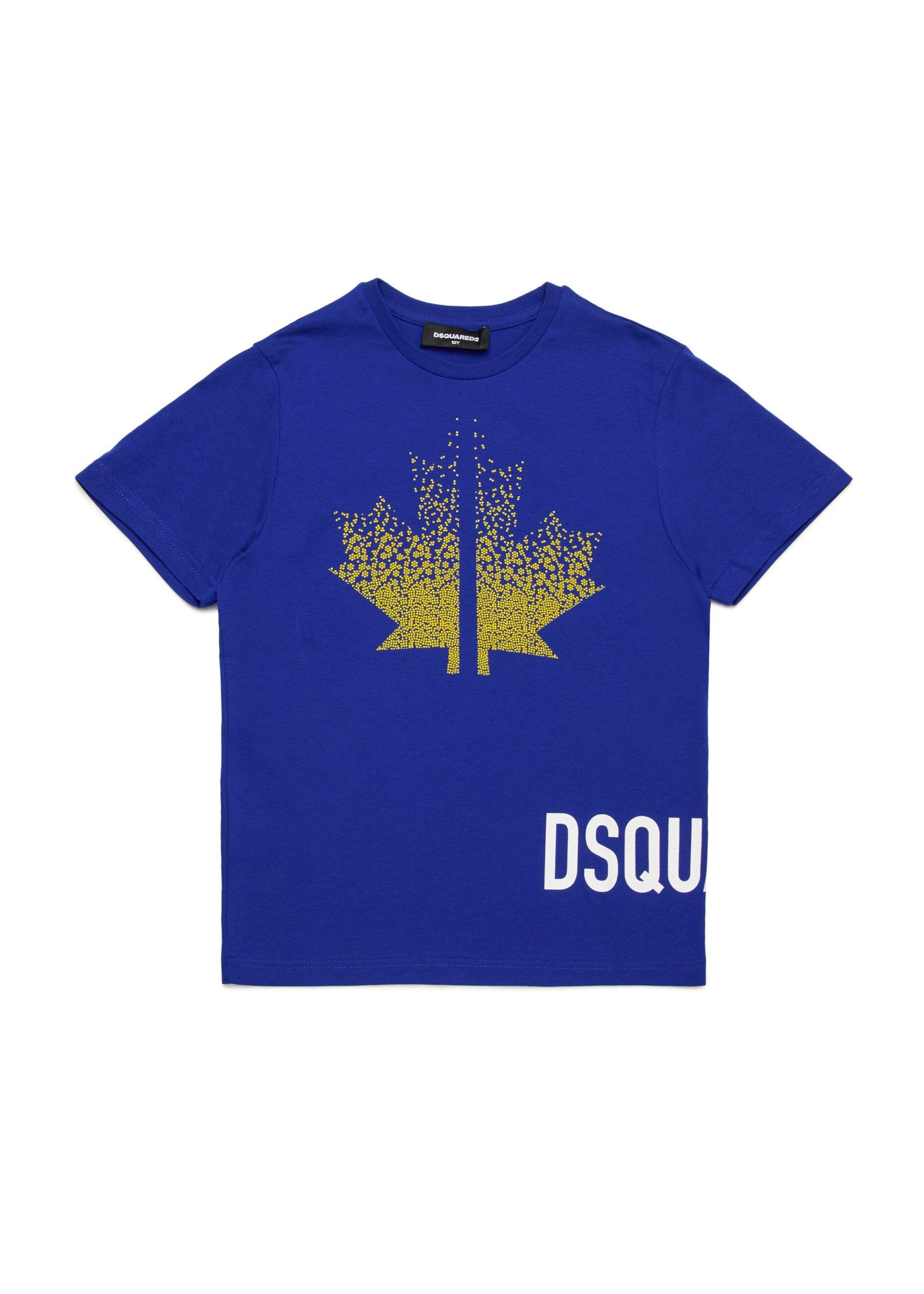 Dsquared2 Kids T-shirt Bluette con Applicazione Leaf Strass per Bambine