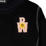 Barrow Kids Felpa Girocollo Nera Stampa Retro per Bambini