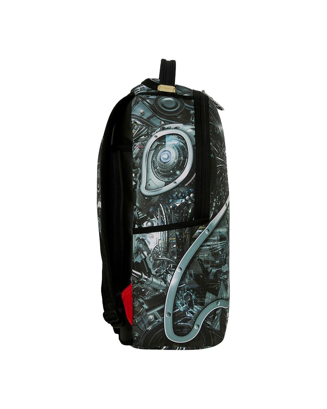 Sprayground Kids Zaino Think On It Unisex Grigio e Nero con Stampa Meccanica Robot e Shark Mouth