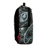 Sprayground Kids Zaino Think On It Unisex Grigio e Nero con Stampa Meccanica Robot e Shark Mouth