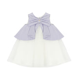 Elisabetta Franchi La Mia Bambina Abito con Fiocco Lilla/Avorio per Neonate
