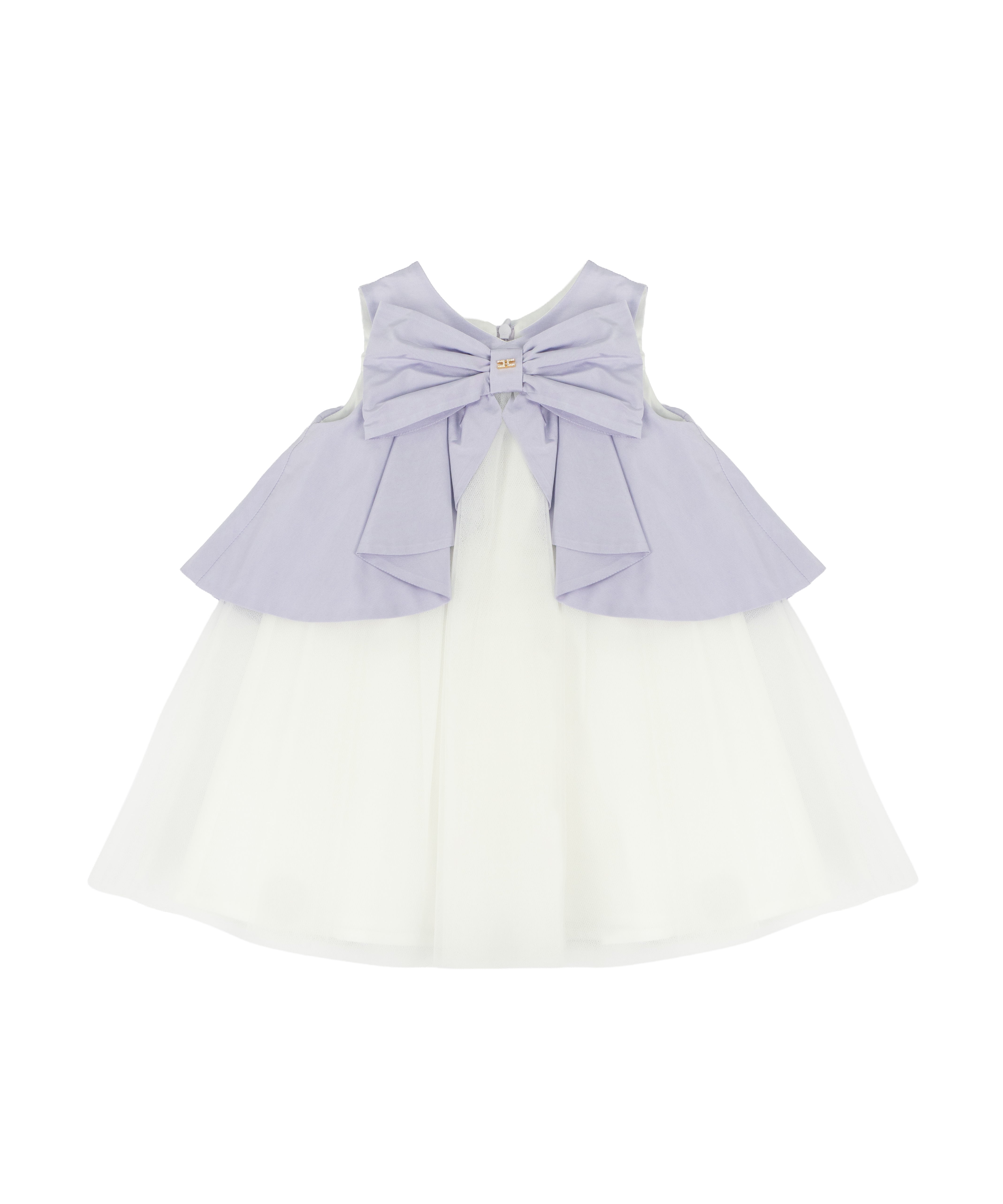 Elisabetta Franchi La Mia Bambina Abito con Fiocco Lilla/Avorio per Neonate