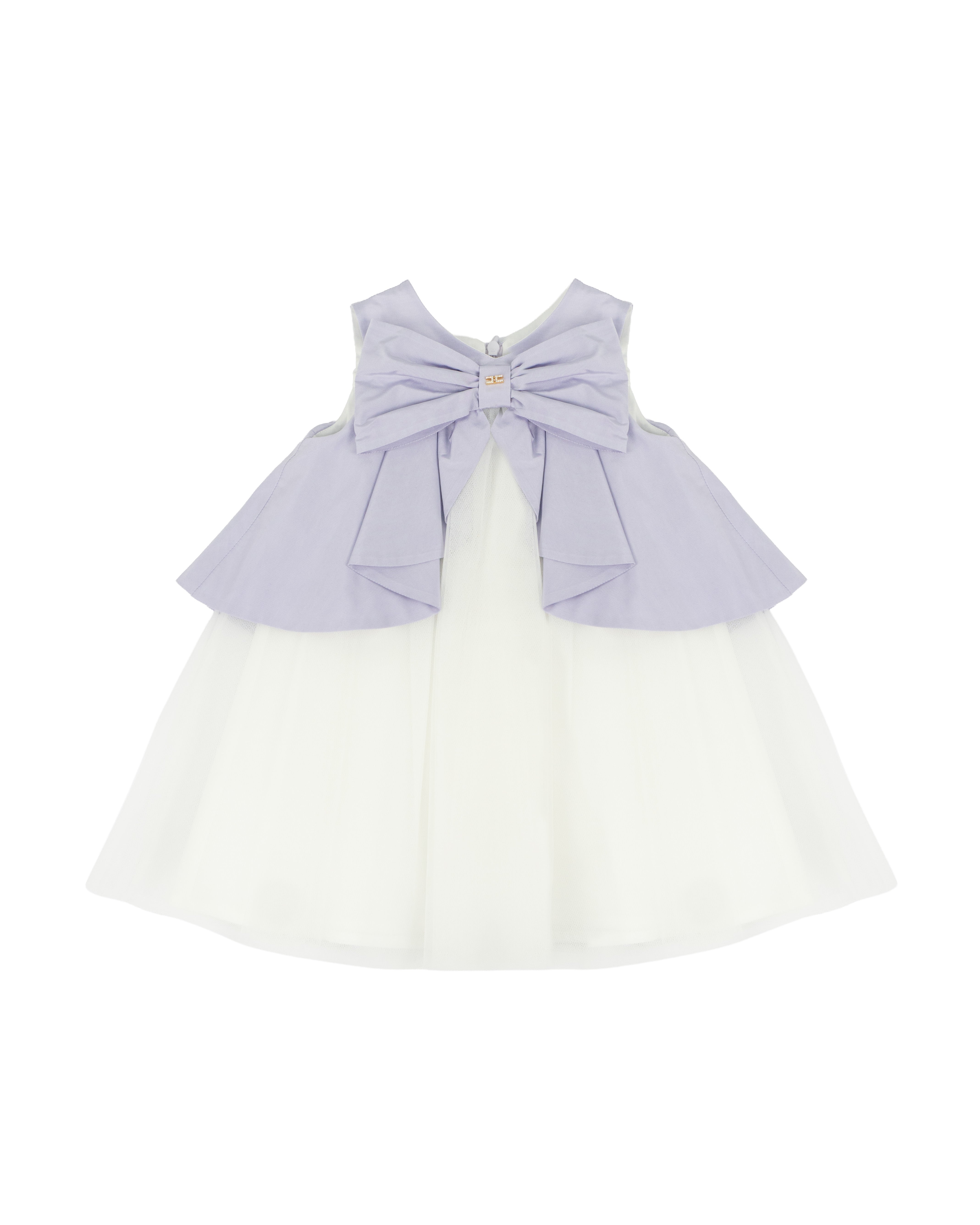 Elisabetta Franchi La Mia Bambina Abito con Fiocco Lilla/Avorio per Neonate