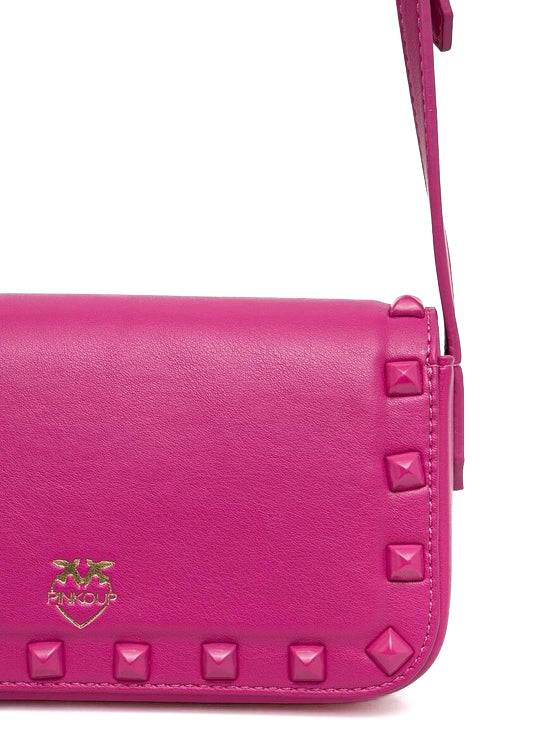 Pinko Kids Borsa a Tracolla Fucsia con Borchie per Bambine (retro)