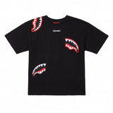 Sprayground Kids T-Shirt Nero Girocollo con Logo e Toppe per Bambini