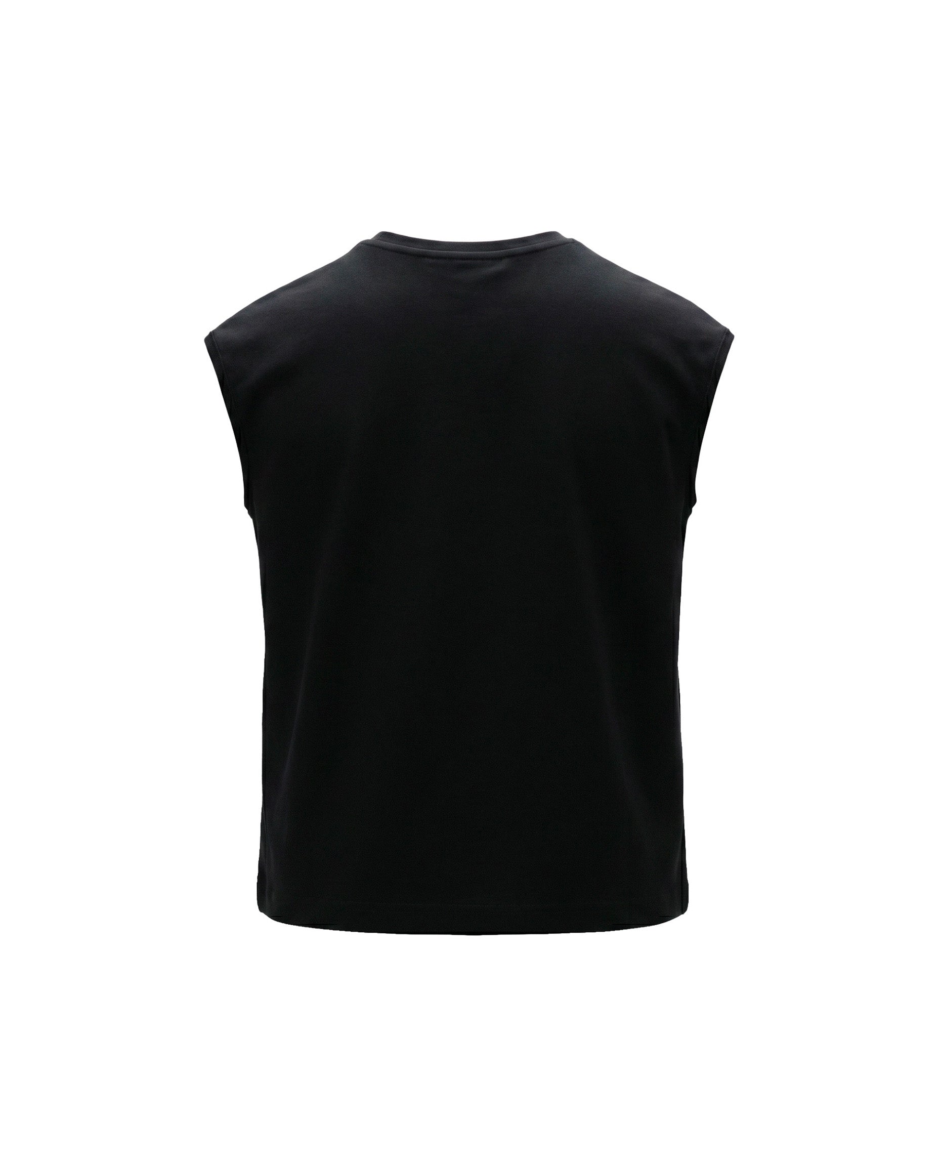 Yes London Kids Canotta Nero Monocolore con Applicazione Logo per Bambini