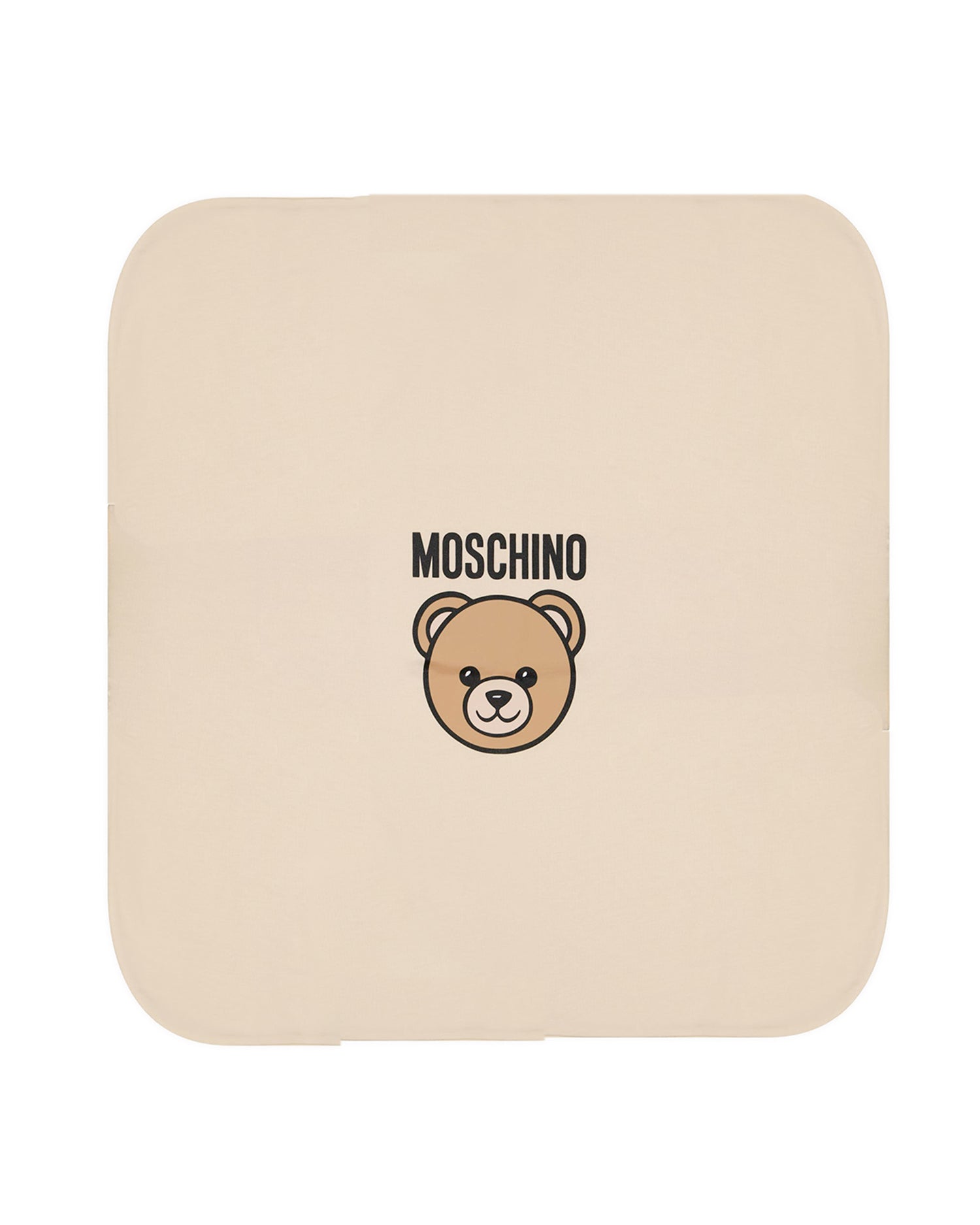 Moschino Kids Coperta Beige con Logo per Neonati