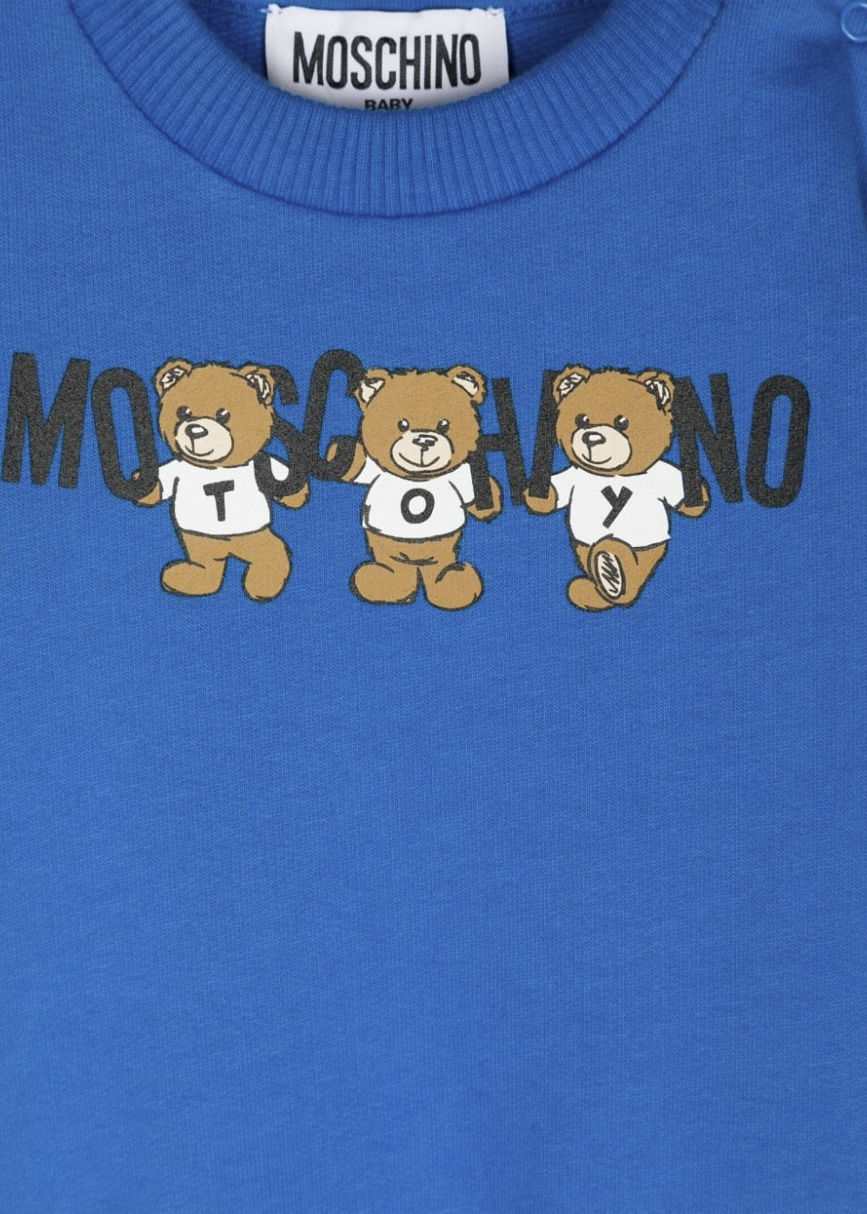 Moschino Kids Felpa Blu con Logo Teddy Bear per Neonati