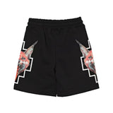 Marcelo Burlon County of Milan Kids Bermuda Nero con Stampa per Bambini