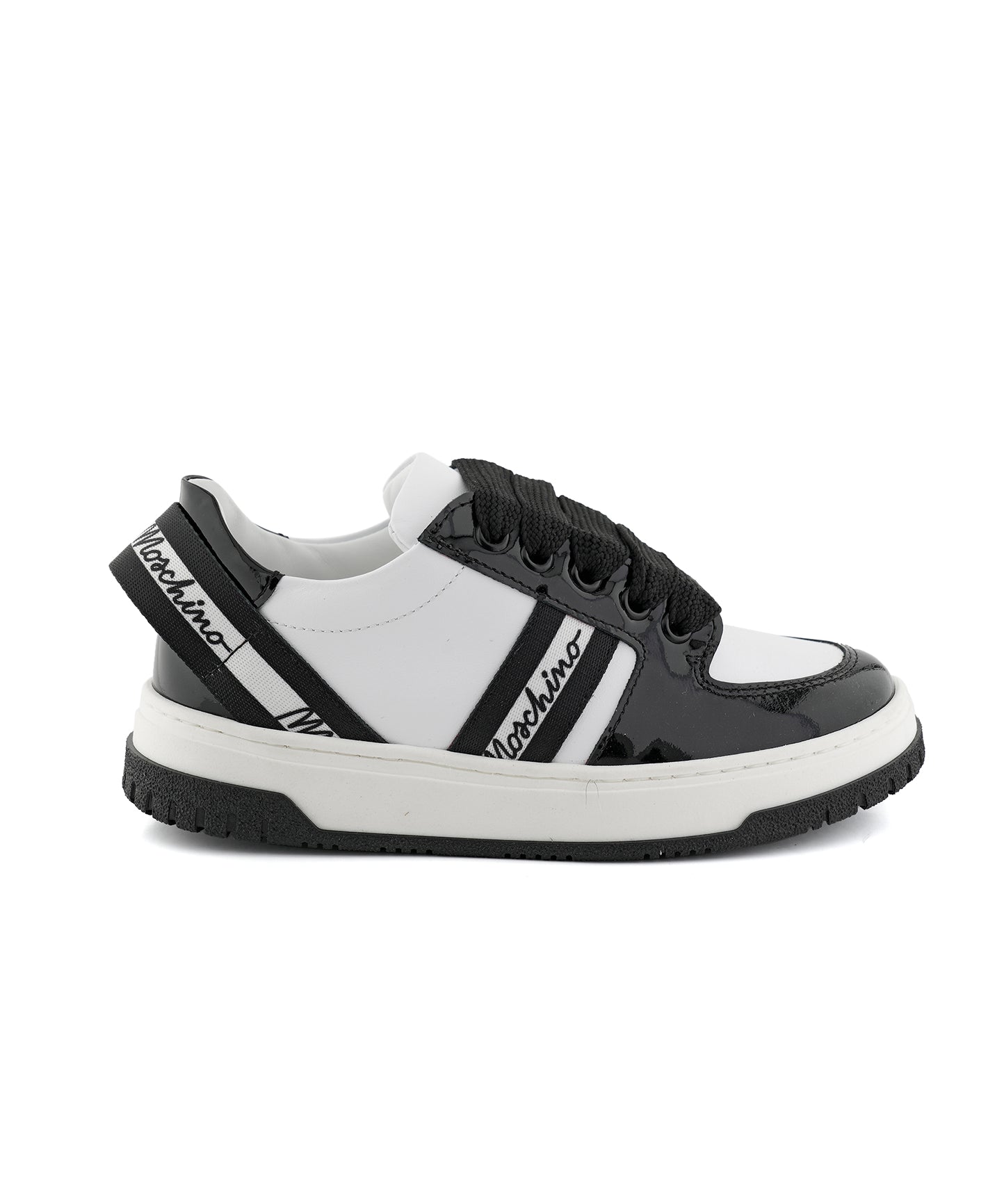 Moschino Kids Sneakers Nere Lucide per Bambini