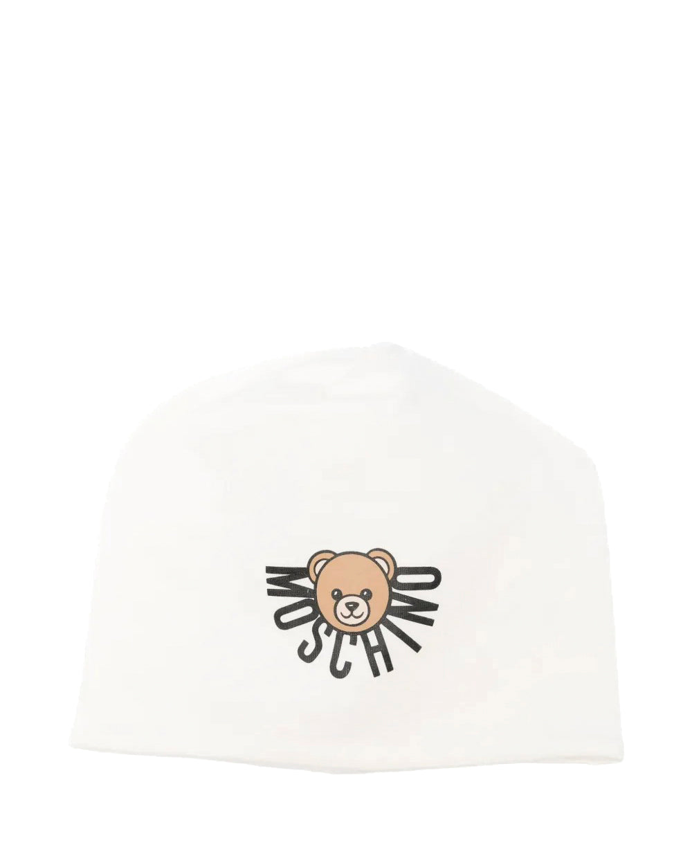 Moschino Kids Cappello Panna con Logo per Bambini