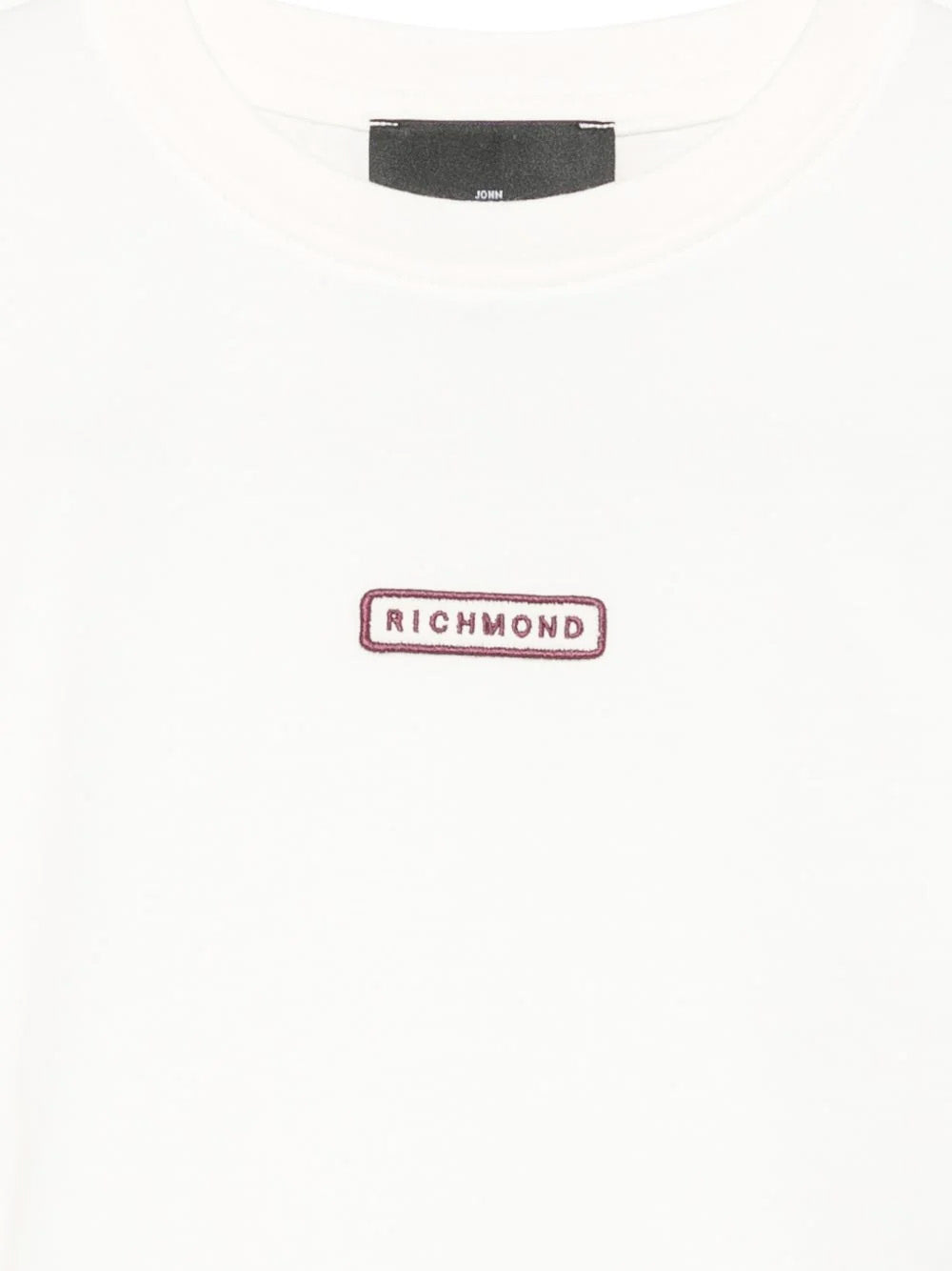 John Richmond Kids T-Shirt Cropped Bianca in Cotone con Logo Ricamato per Bambine
