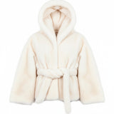 Yes London Kids Giacca Ecovisone Panna con Cappuccio per Bambine
