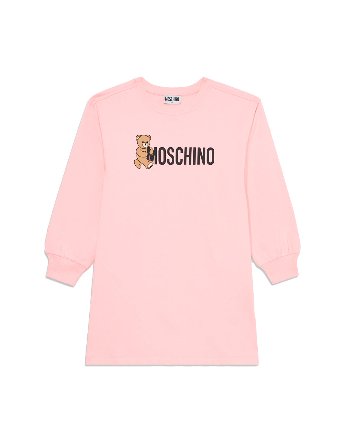 Moschino Kids Abito Rosa con Stampa Logo per Bambine