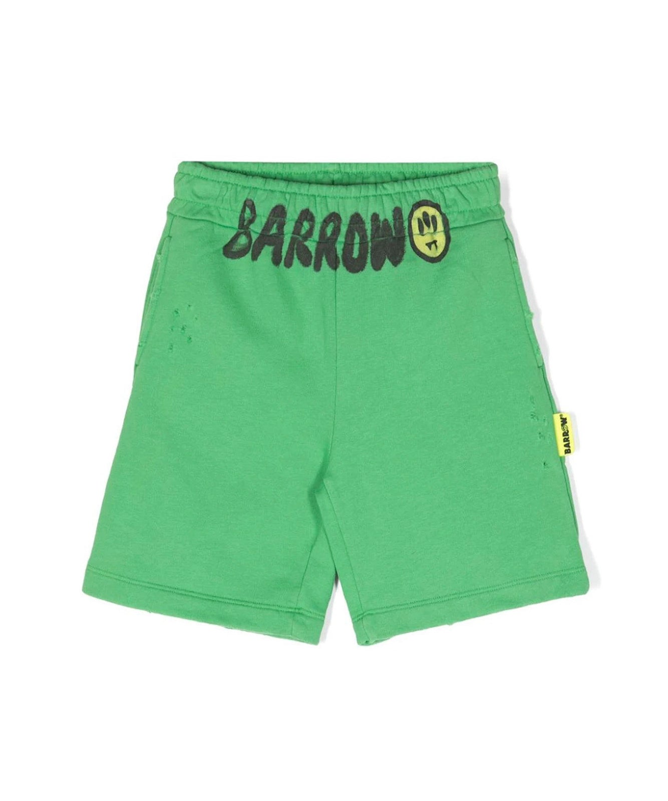 Barrow Kids Short Verde con Stampa Logo per Bambini