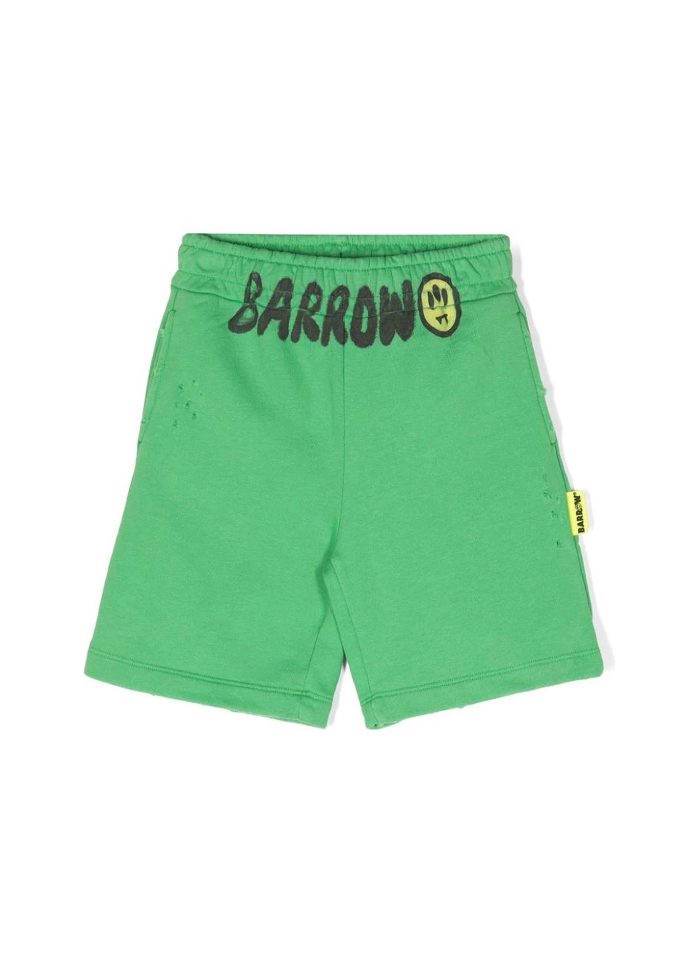 Barrow Kids Short Verde con Stampa Logo per Bambini