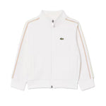 Lacoste Kids Felpa Bianco e Beige con Logo per Bambini