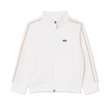 Lacoste Kids Felpa Bianco e Beige con Logo per Bambini
