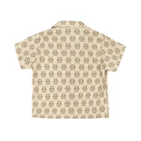 Philipp Plein Kids Camicia Beige con Stampa Logo All-Over per Bambine