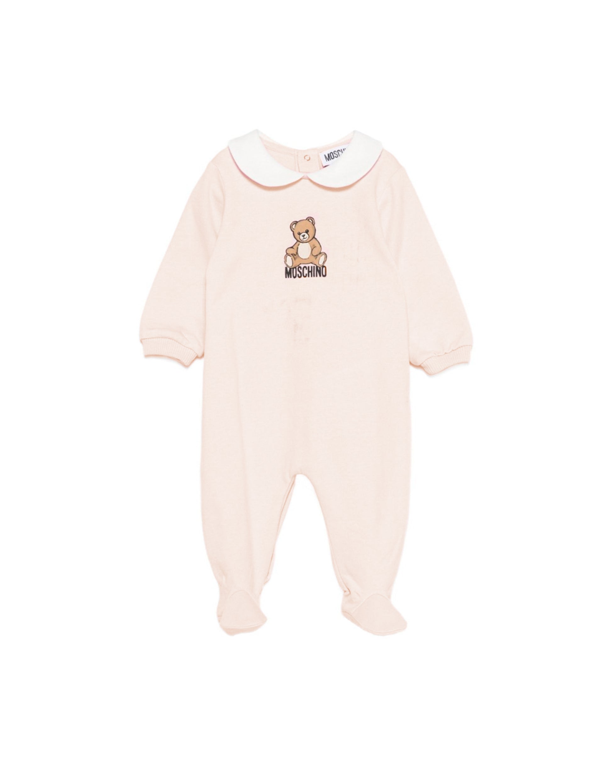 Moschino Kids Tutina Beige con Stampa Teddy per Neonati