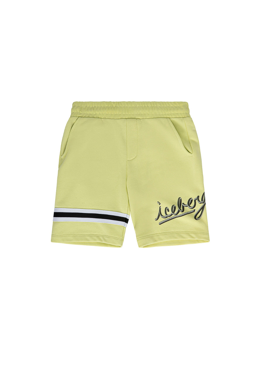 Iceberg Kids Bermuda Lime con Logo per Bambini