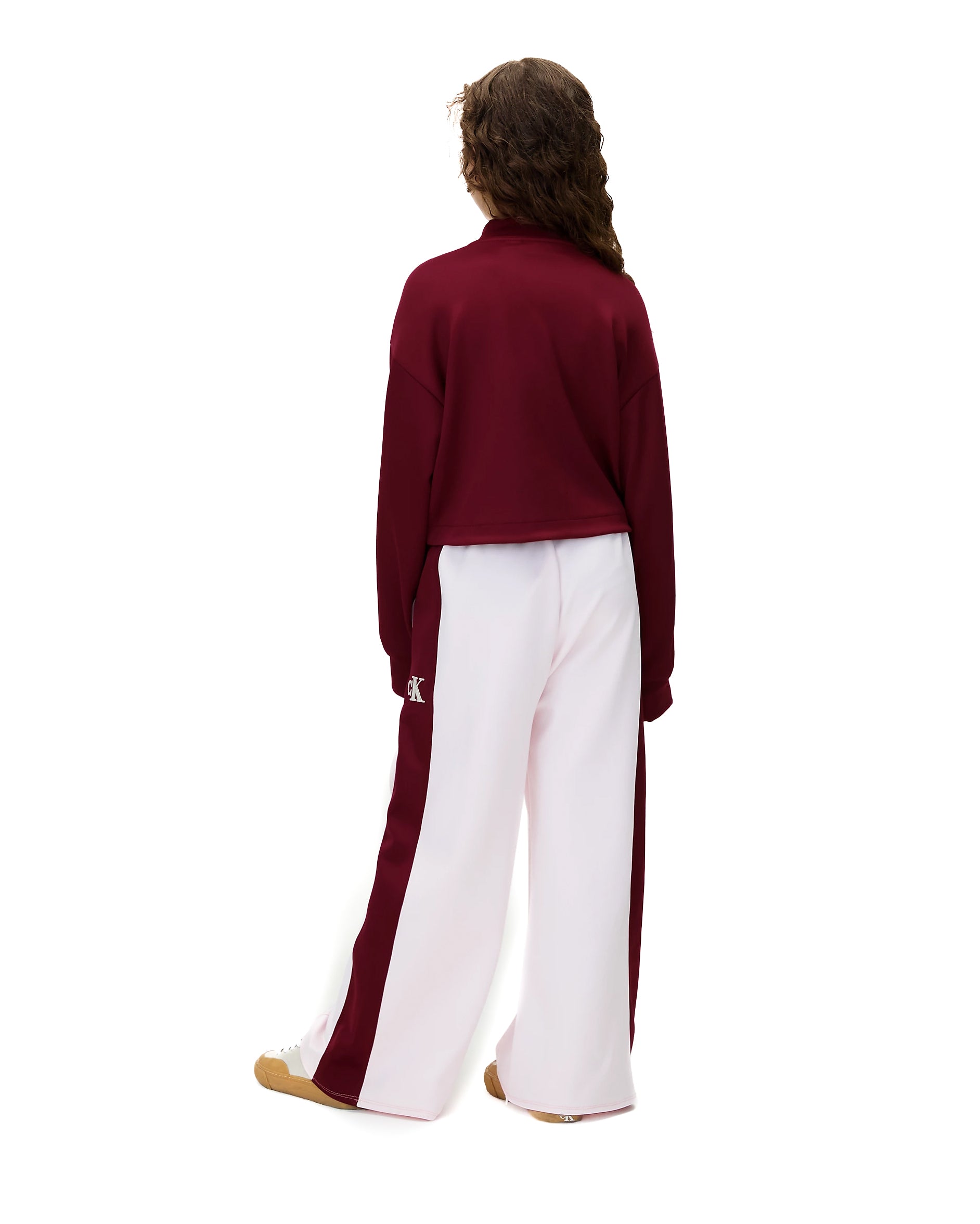 Calvin Klein Kids Pantalone a Zampa Lilla con Dettagli Raspberry Chocolate per Bambine