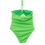 4GIVENESS Costume Monokini Verde con Strass per Bambine (retro)
