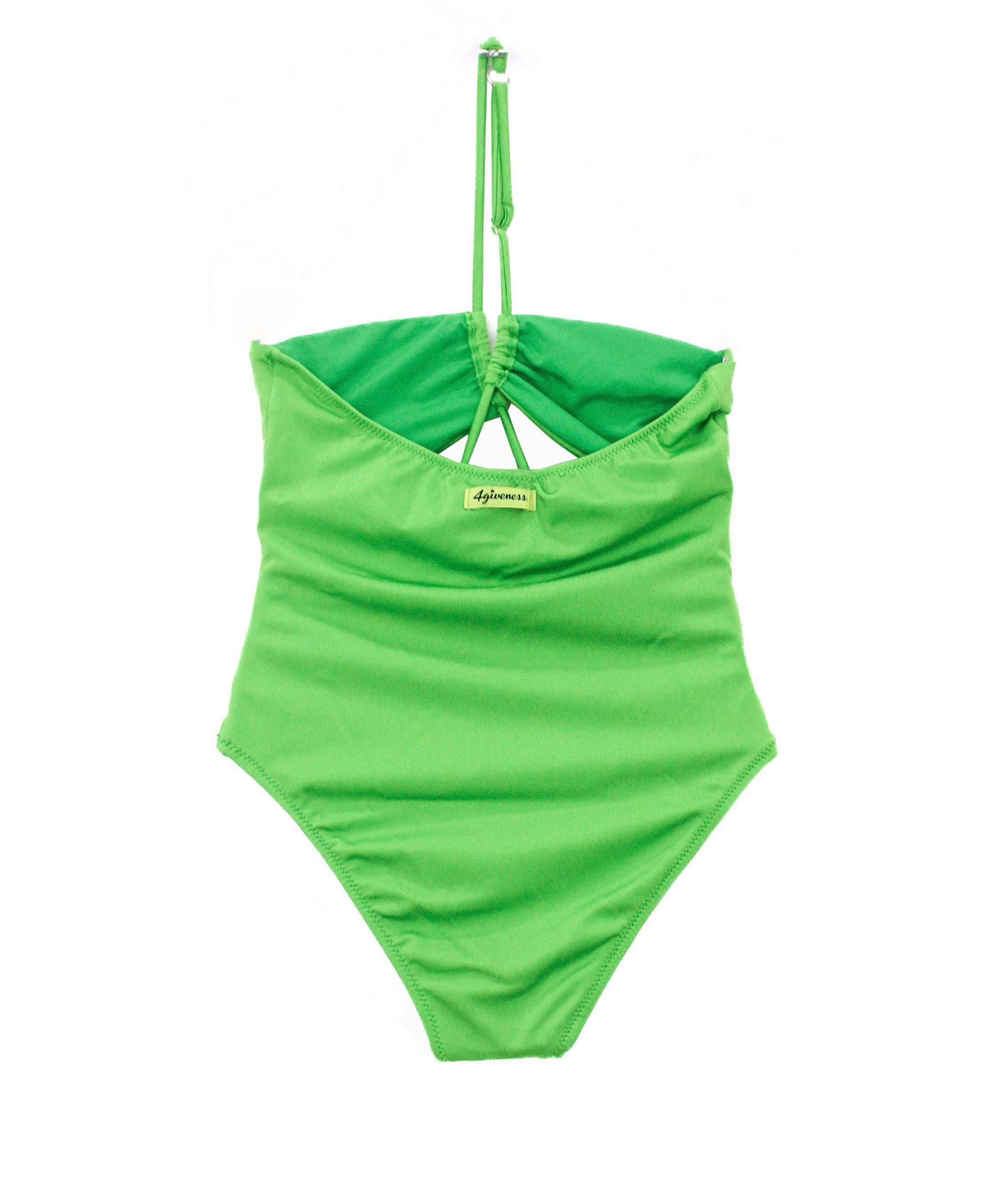 4GIVENESS Costume Monokini Verde con Strass per Bambine (retro)